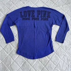 Victoria's Secret PINK | Purple & Black Varsity Crew Neck | Size Small